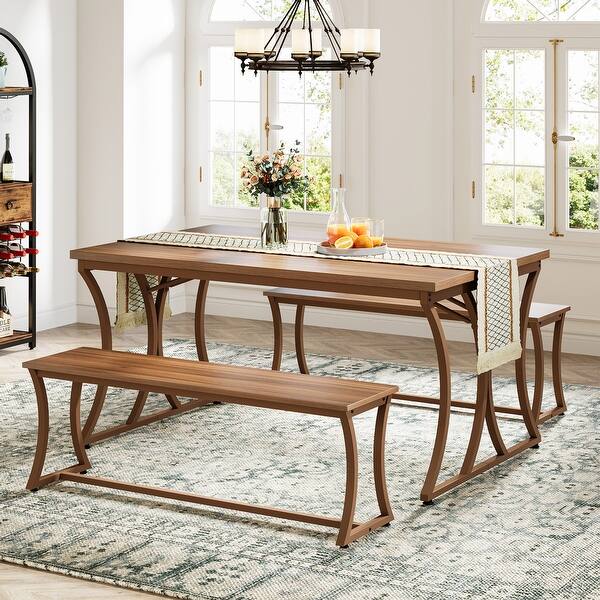  rectangle kitchen table with bench